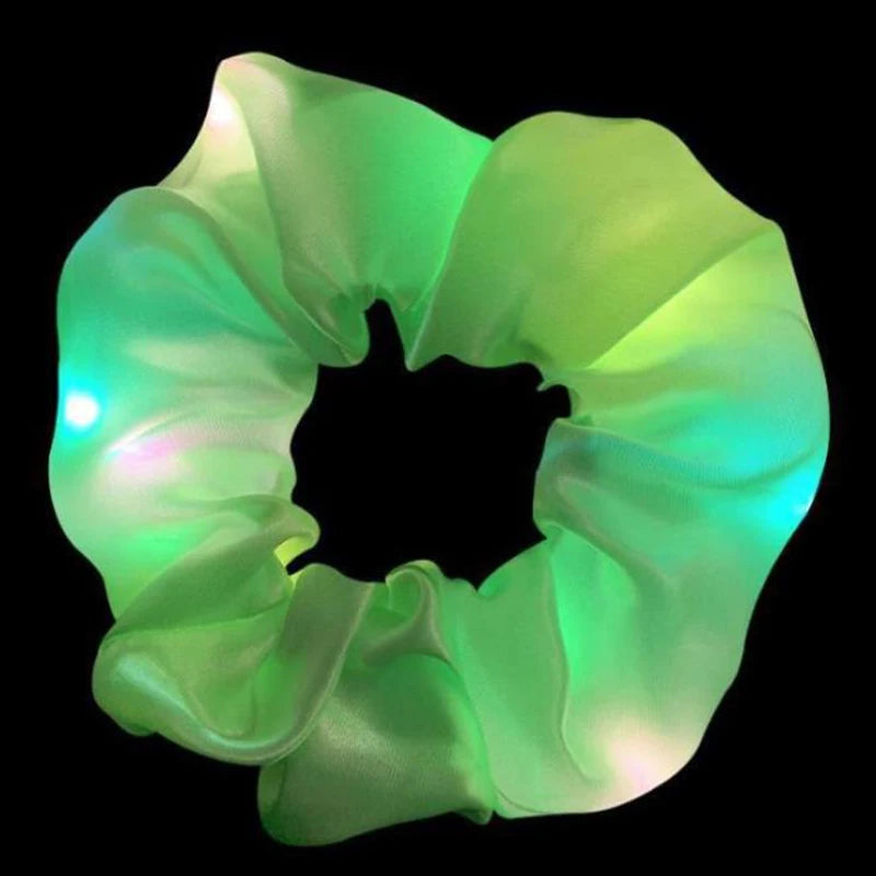Fashion LED Luminous Hair Scrunchies Light Up Glowing Scrunchy Hair Band For Girls Flashing Hair Tie Hair Rope Hair Accessories — view 9 of product