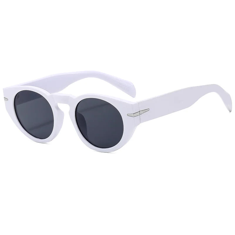 Round Sunglasses Classic Vintage — John-Lennon Retro Steampunk UV400 Oval Designer Shades — view 4 of sunglasses