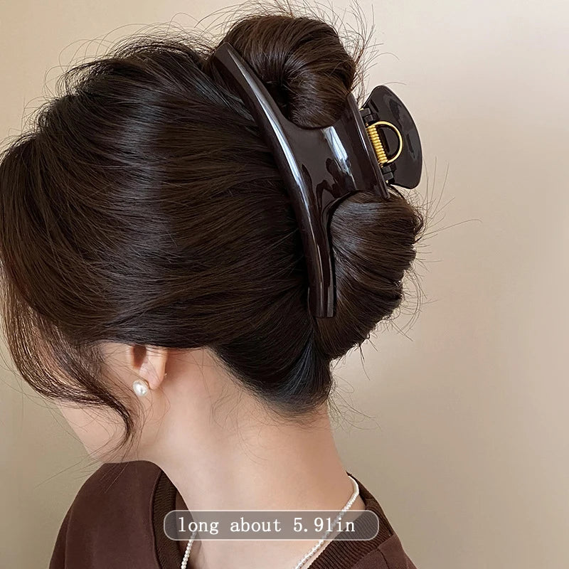 Large Hair Claw Clip — Elegant Solid Strong-Hold Jaw Clip for Women — view 10 of hair accessories