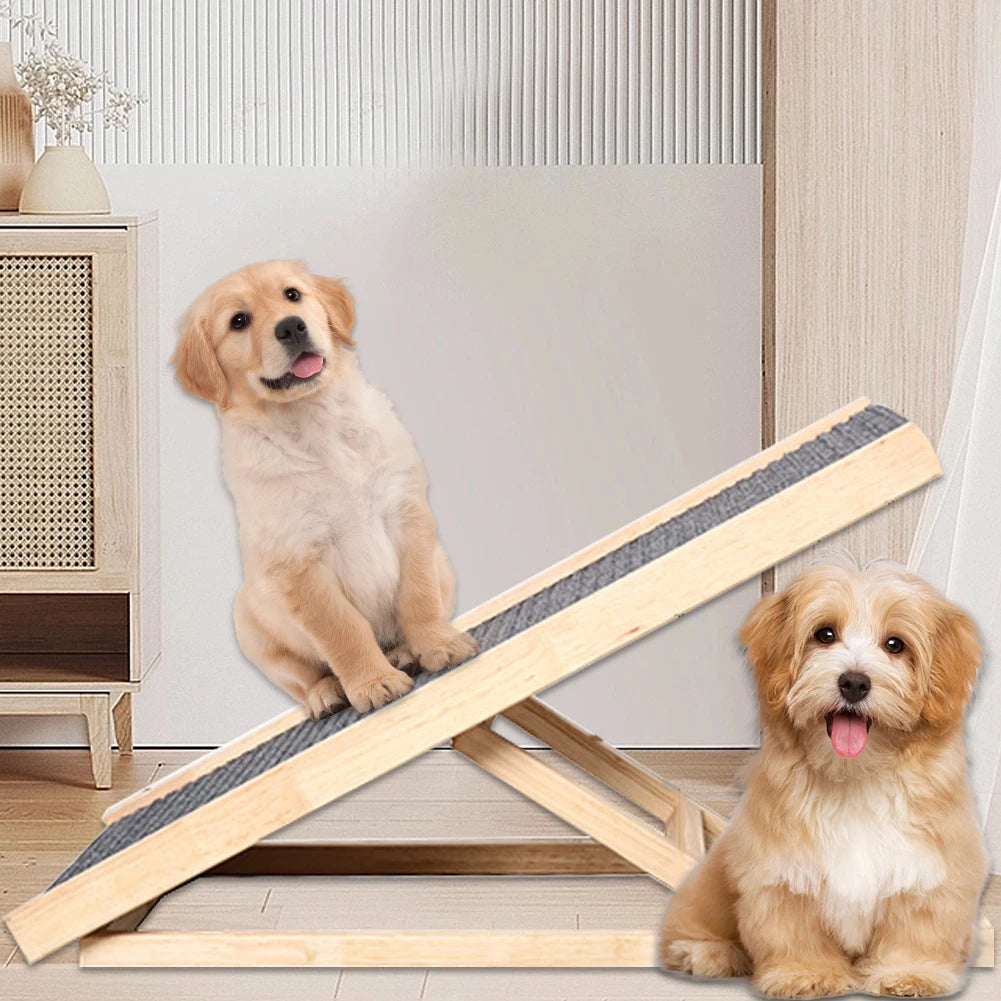 Adjustable Wooden Folding Dog Ramp, Portable 3-4 Level — product photo 8