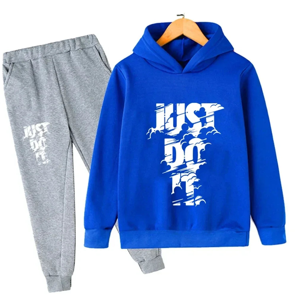 Children's Spring/Autumn Casual Sportswear Boys and Girls Hoodie+Pants 2-piece Set Daily Children's Clothing Set 3-14 Years Old