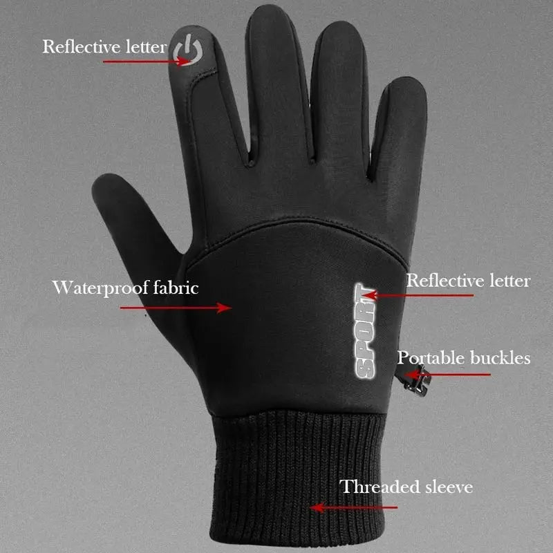 Winter Gloves Thermal Water-Resistant Touchscreen — Windproof Driving Running Ski Riding Gloves — view 3 of gloves