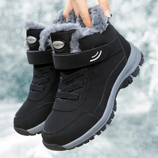 Women's Non-Slip Snow Boots — Platform Fur Combat Ankle Boots for Icy Sidewalks — view 1 of boots