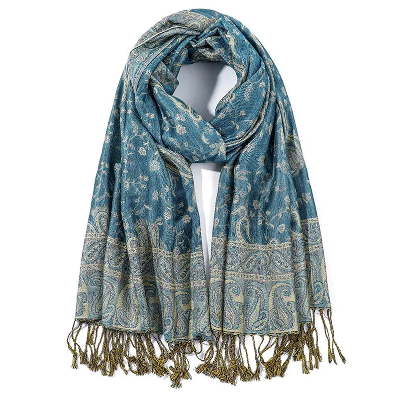 Hijab Scarf Long Pashmina — Lightweight Modest-Fashion Essential Cashmere Shawl Turban Head Wrap