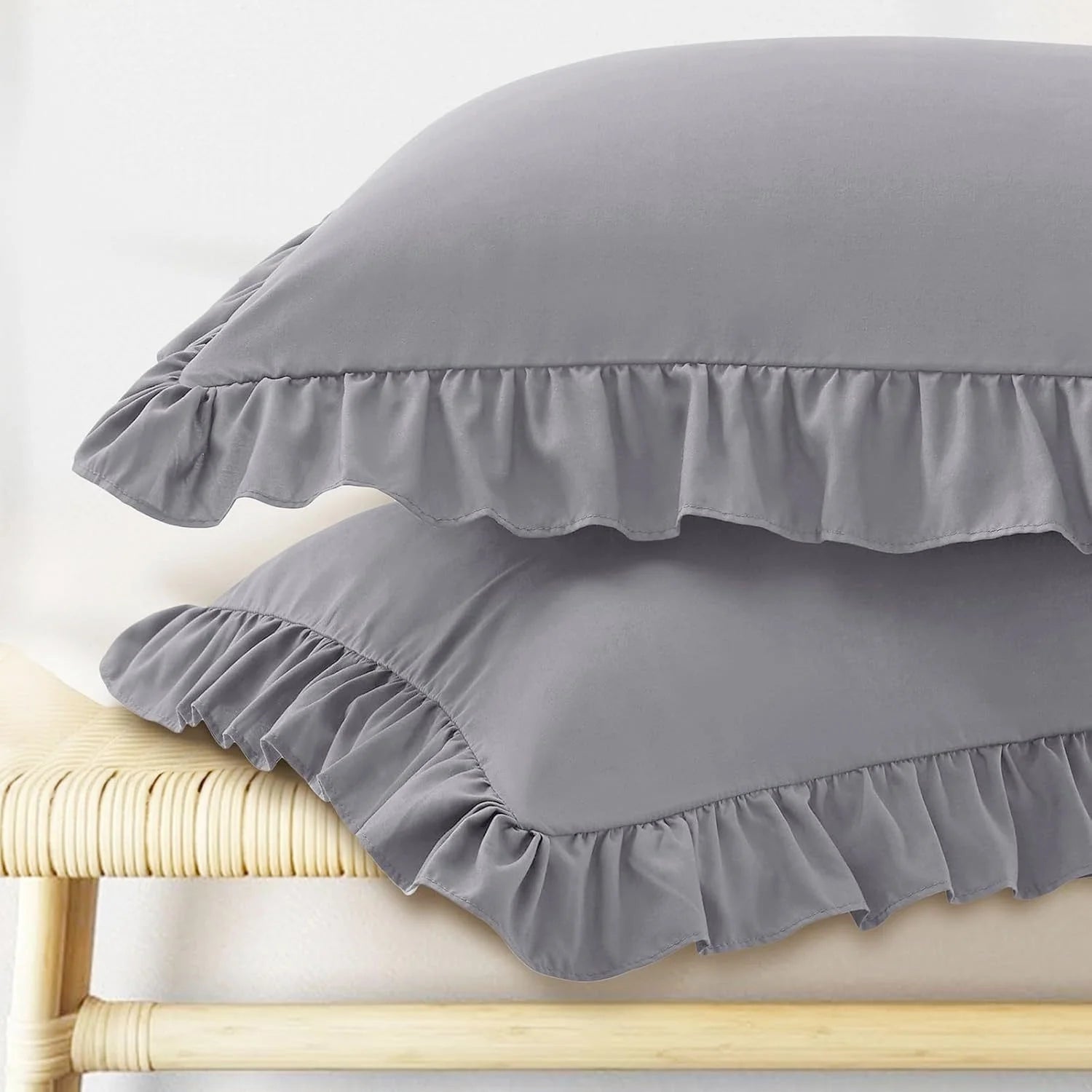 Ruffled Pillow Covers Set of 2 &mdash; Wrinkle-Resistant Envelope-Closure Pillow Shams — view 6 of cushion covers & pillow cases