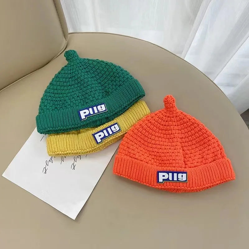 Knitted wool pullover hat for adults and children