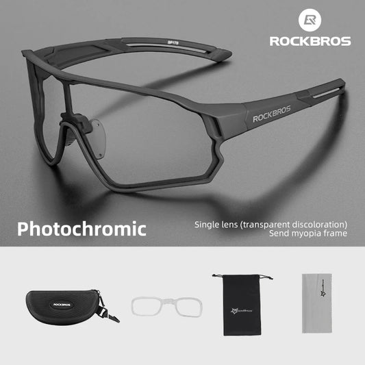 ROCKBROS MTB Road Cycling Sunglasses Photochromic UV400 — Ultra-Light Sport Safe Eyewear Equipment — view 1 of sunglasses