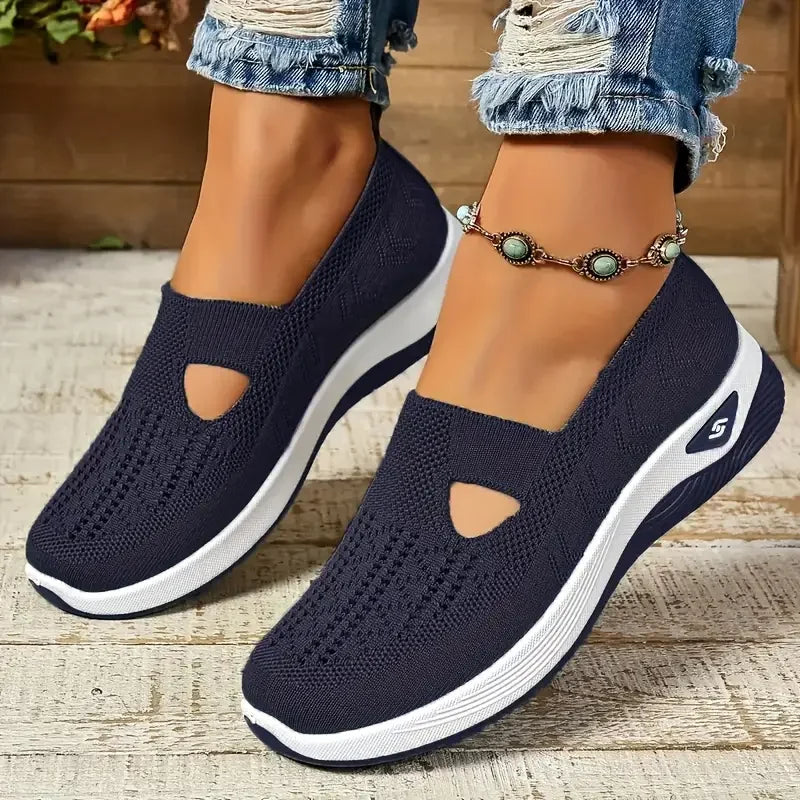 Women's shoes Solid Color Breathable Sneakers, casual sneaker women's summer sneakers, Low-top Knitted Casual Shoes Mom Shoes — view 12 of product