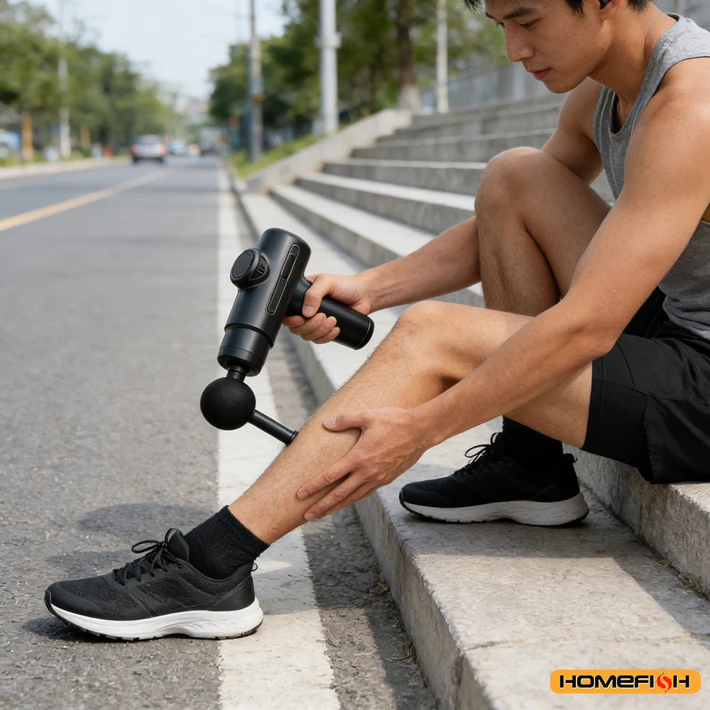 Fascia Gun — Electric Massage Gun, 8-Head Deep-Tissue Muscle Recovery Massager — view 2 of sports & fitness