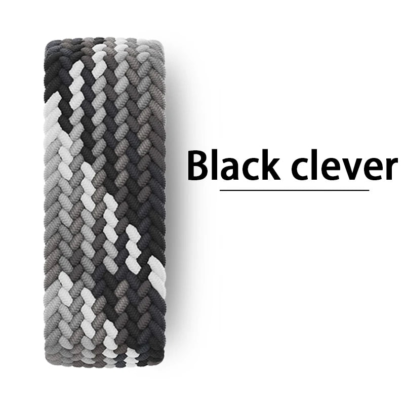 Braided Solo Loop Band for Apple Watch — Stretch Nylon Strap 38/40/41/42/44/45/46/49mm