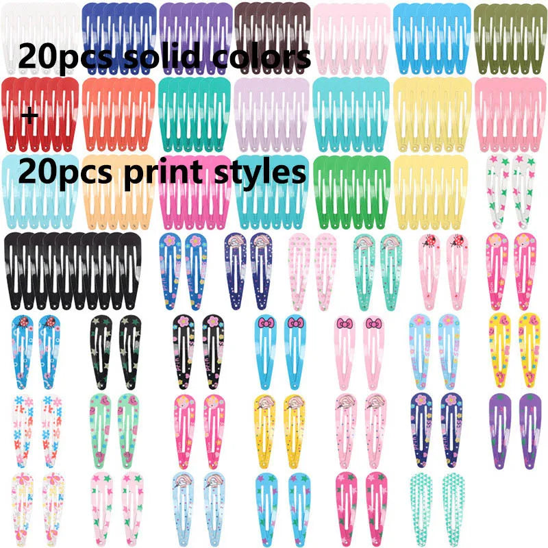 40Pcs/Lot Hair Accessories Girls Hairpin Print Cartoon Fruit Animal Flower Hair Clip Cute Powder Hairgrip New Children Headdress — view 8 of product