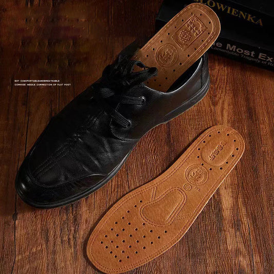 Genuine Leather Insoles — Cowhide Deodorant Sweat-Absorbing Inserts — view 1 of shoe accessories