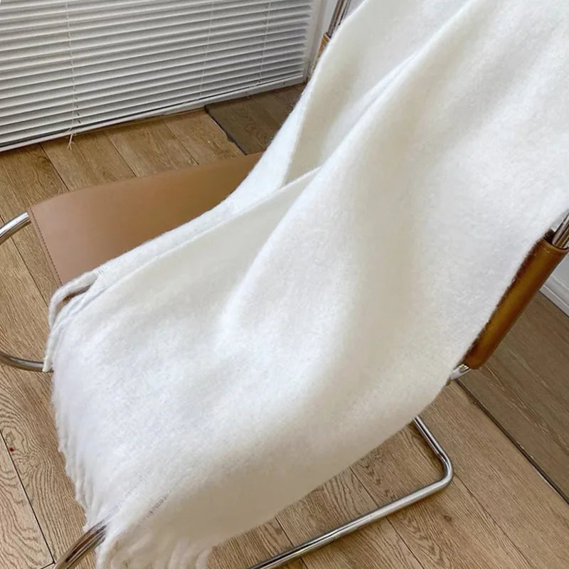 Winter Scarf Women Chunky Tassel — Cashmere Warm Pashmina Blanket Wrap Big Tassel Long Poncho — view 15 of scarves & wraps