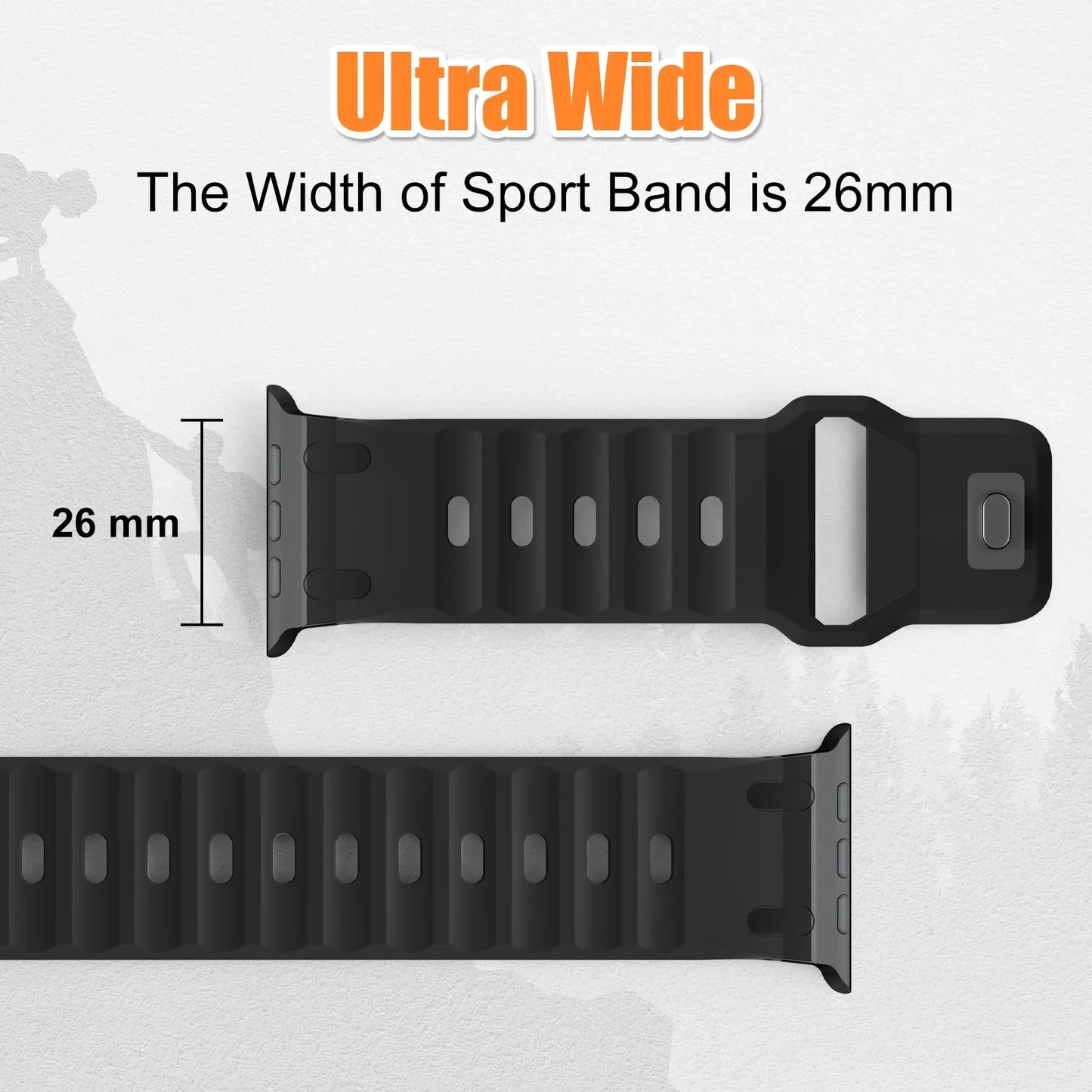 Sport Silicone Strap for Apple Watch Ultra — Stainless Connector Band 44/45/49mm — view 5 of watch straps