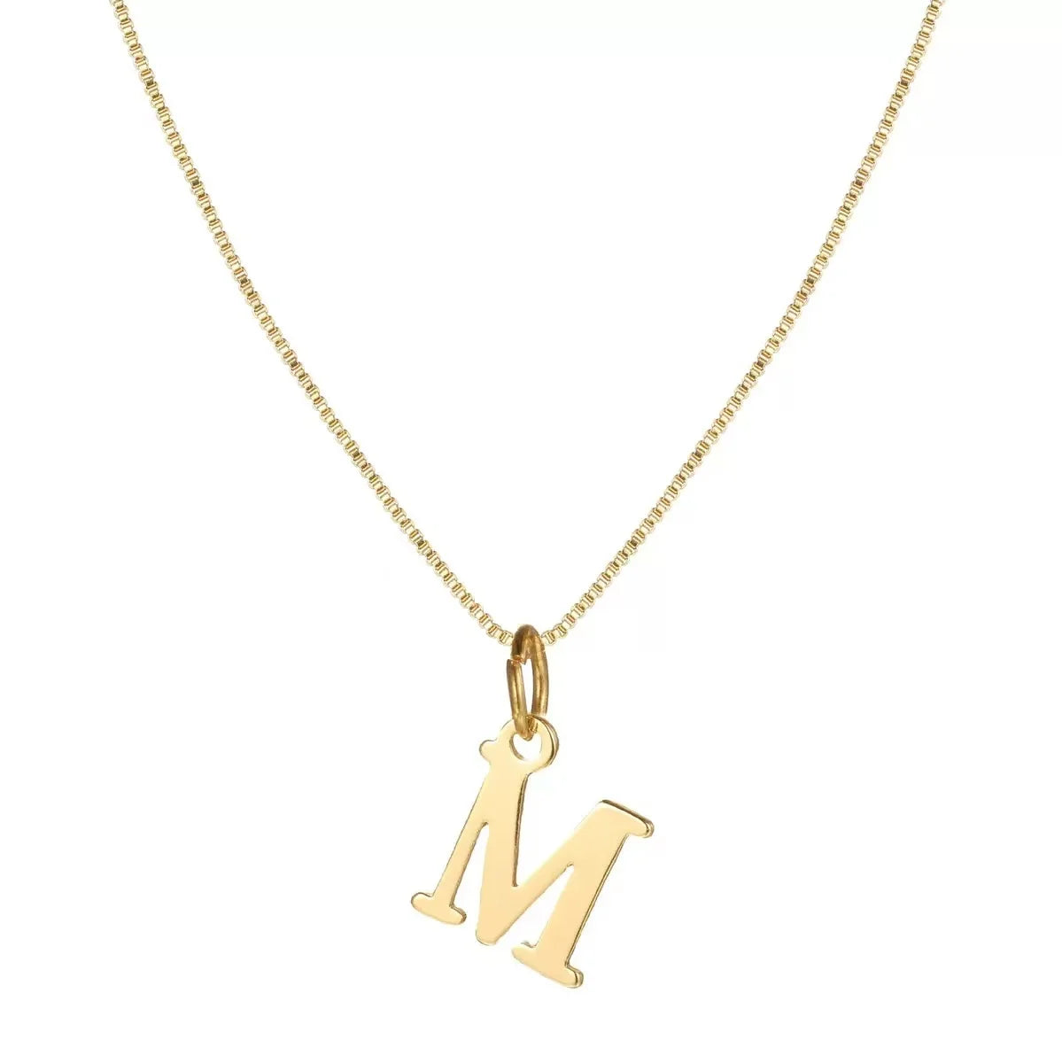 Women's A-Z Initial Letter Necklace — 18K Gold Plated Stainless Steel Jewelry — view 3 of jewelry