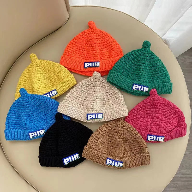 Knitted wool pullover hat for adults and children