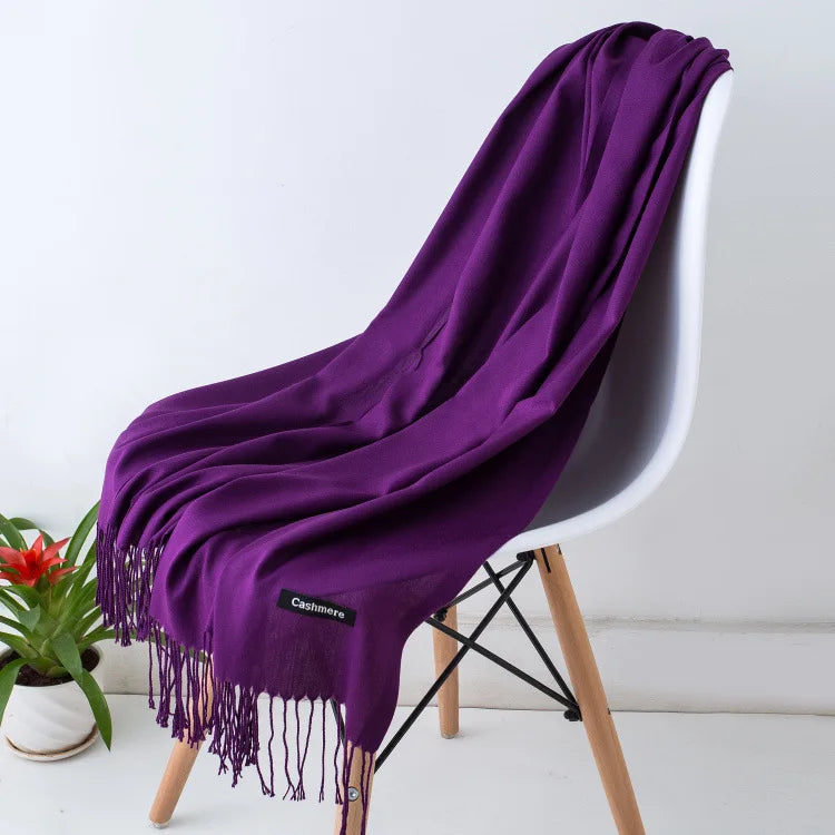 Pashmina Scarf Gray Collection — Soft Cashmere-Feel 24 Shades Travel Office Women's Wrap