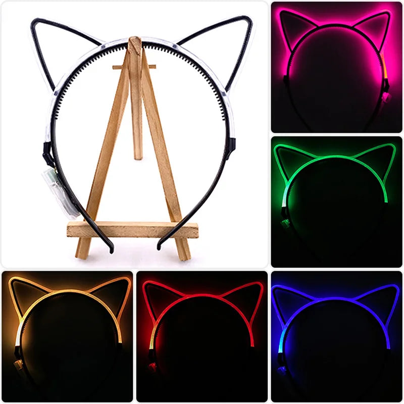 Fashion LED Luminous Hair Scrunchies Light Up Glowing Scrunchy Hair Band For Girls Flashing Hair Tie Hair Rope Hair Accessories — view 7 of product
