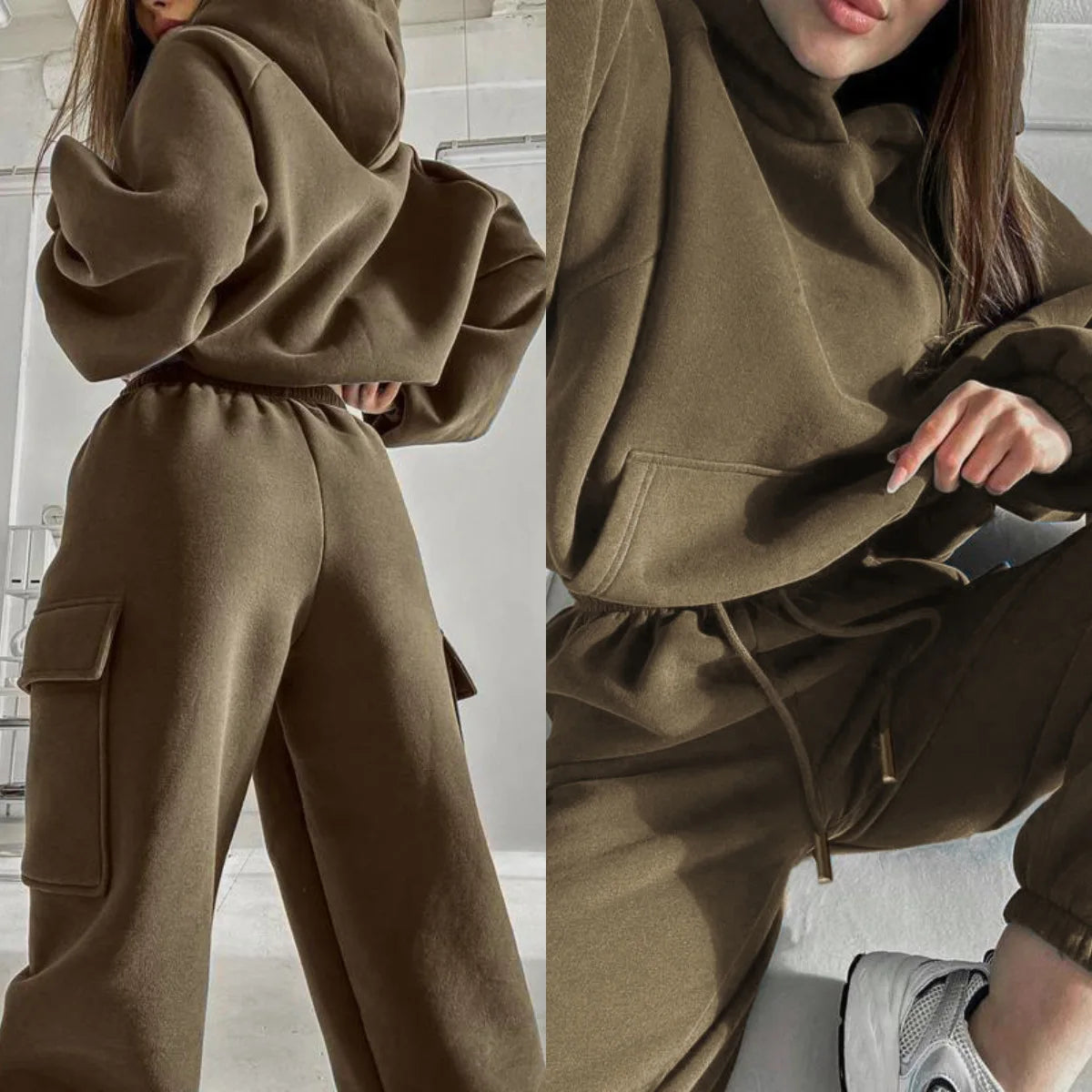 Women&rsquo;s Zip-Up Hoodie Sweatsuit (Classic Cut) &mdash; Hoodie Jacket + Jogger Pants Tracksuit — view 8 of tracksuits