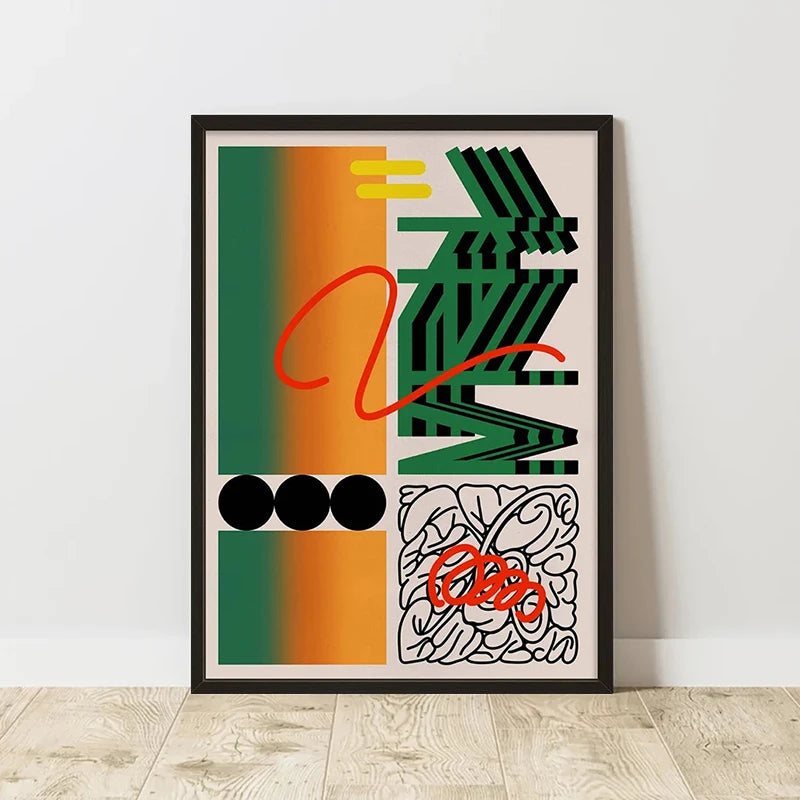 Classic Retro Abstract Art Canvas Poster &mdash; Frameless Print for Home &amp; Room Wall Decor