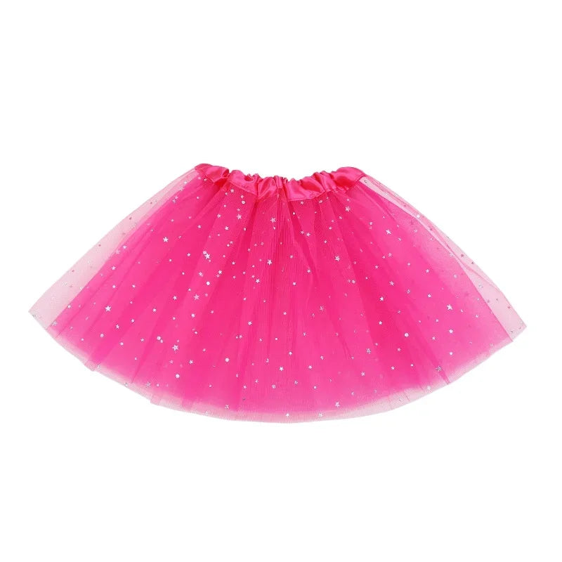 Kids Glitter Tulle Star Tutu Skirt - 3-Layer Sequin Dance Skirt for Girls — view 13 of tutus
