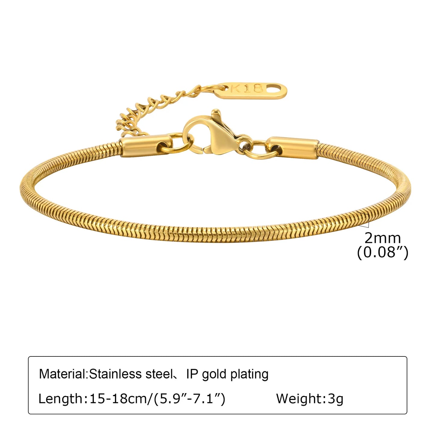 Women's 18K Gold-Plated Twist Paperclip Chain Bracelet Stainless Steel Stackable Wrist Chain — view 17 of bracelets
