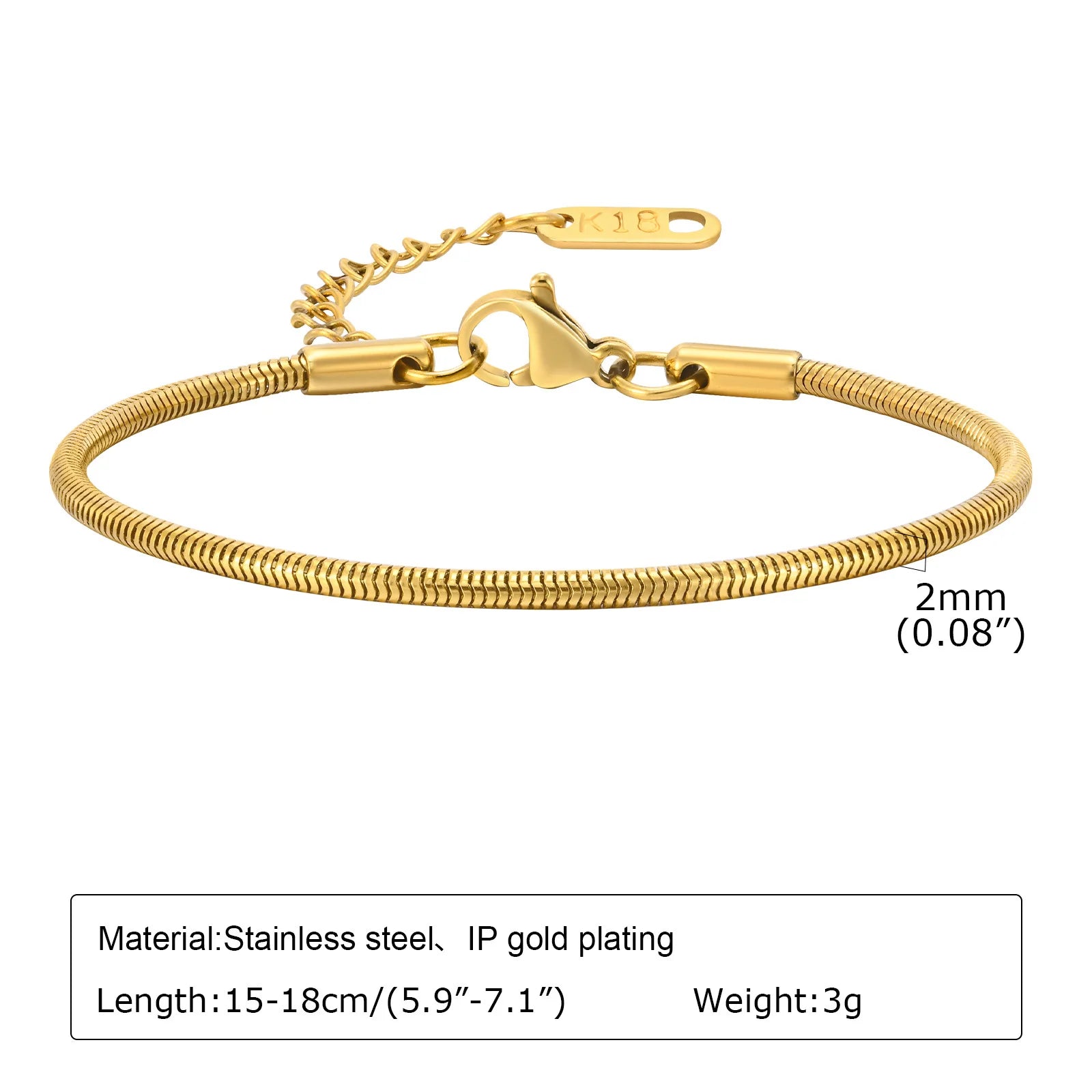 Women's 18K Gold-Plated Twist Paperclip Chain Bracelet Stainless Steel Stackable Wrist Chain — view 17 of bracelets