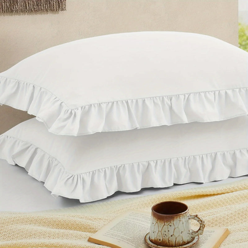 Ruffled Pillow Covers Set of 2 &mdash; Wrinkle-Resistant Envelope-Closure Pillow Shams — view 1 of cushion covers & pillow cases