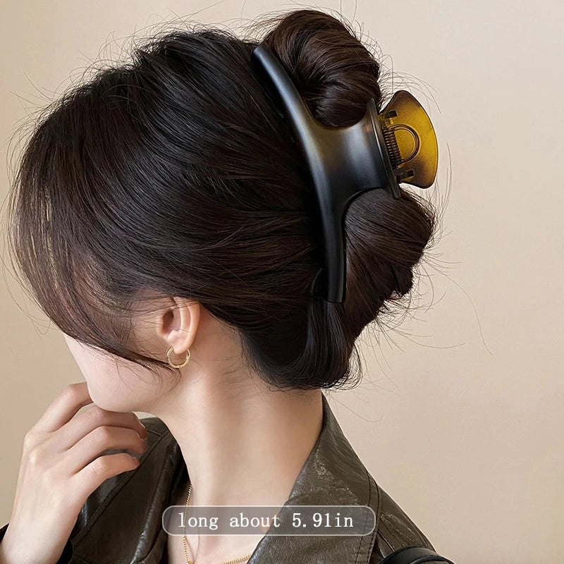 Large Hair Claw Clip — Elegant Solid Strong-Hold Jaw Clip for Women — view 8 of hair accessories