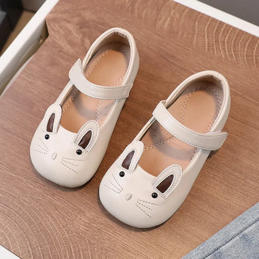 Spring Cartoon Cat Baby Girls Flats Autumn Mary Jane Genuine Leather Kids School Shoe Comfortable Arch Insole Children's Shoes