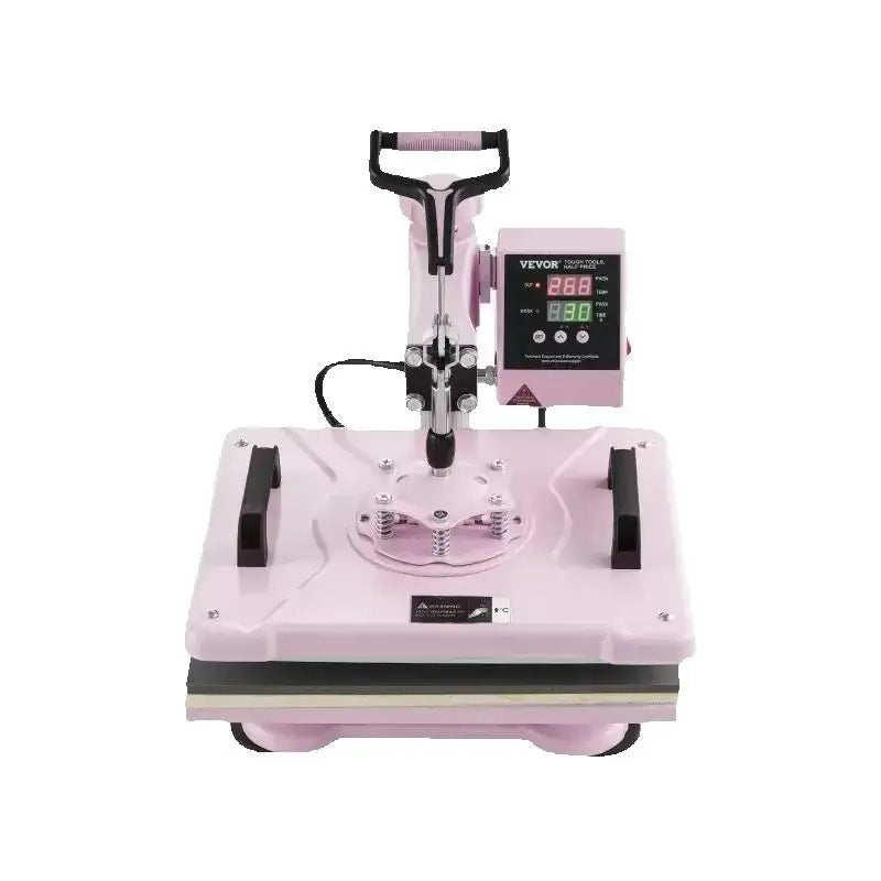 SucceBuy Heat Press Machine 12x15 inch  8 in 1 Heat Transfer Machine 360° Swing Away T-Shirt for T-Shirts/Mugs/Hats/Plates Pink