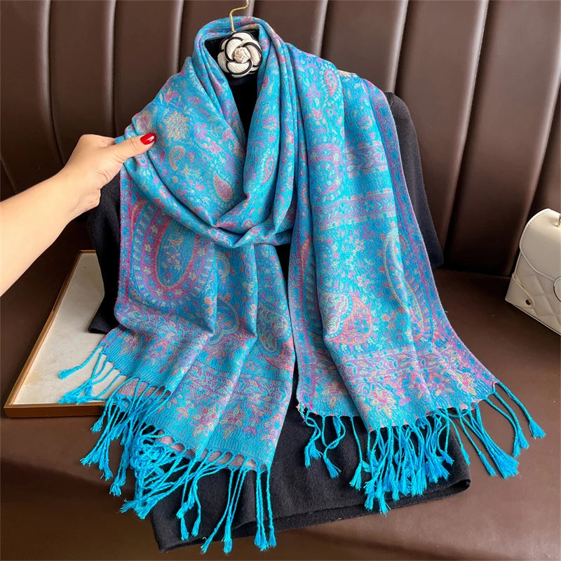 Pashmina Scarf in 58 Signature Shades — Cashmere-Feel Women's Tassel Shawl Wrap Color Stack