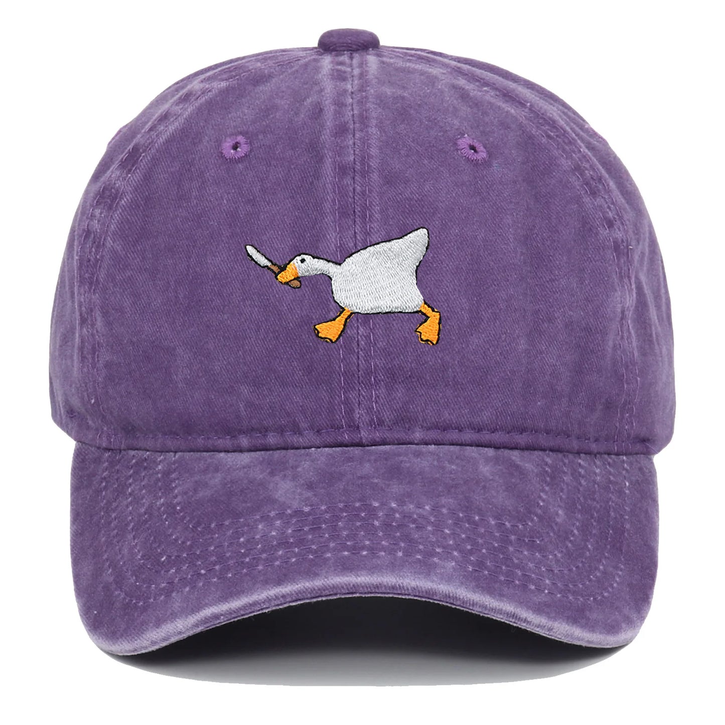 Embroidered Goose Baseball Cap — Quirky City-Style Streetwear Duckbill Casual Fashion Hat