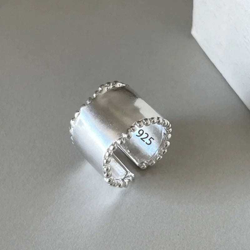 VENTFILLE Women's 925 Sterling Silver Flower Ring — Hollow Retro Fine Jewelry Gift