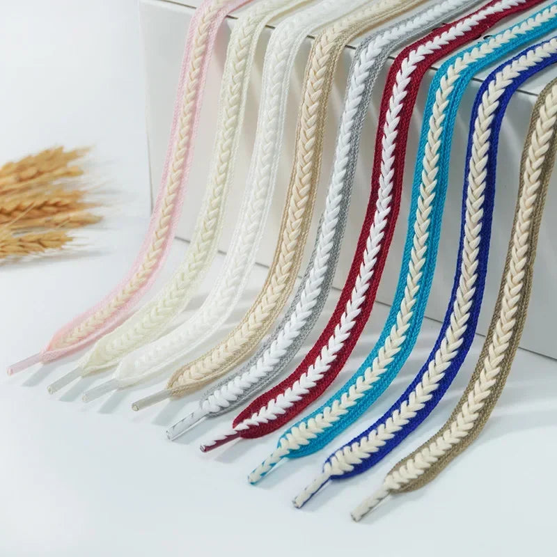 Wheat Cotton Shoelaces — Wide Premium Sneaker Laces (1 Pair) — view 1 of shoe accessories