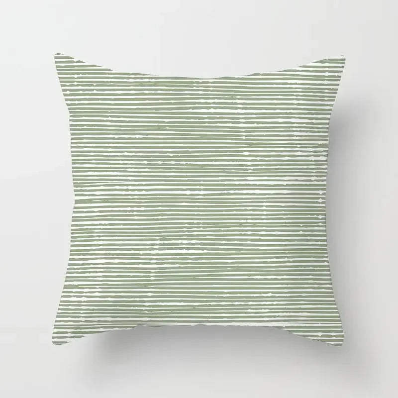Delicate Green Geometric Pillowcase — Breathable Art-Pattern Cushion Cover for Home — view 12 of cushion covers & pillow cases