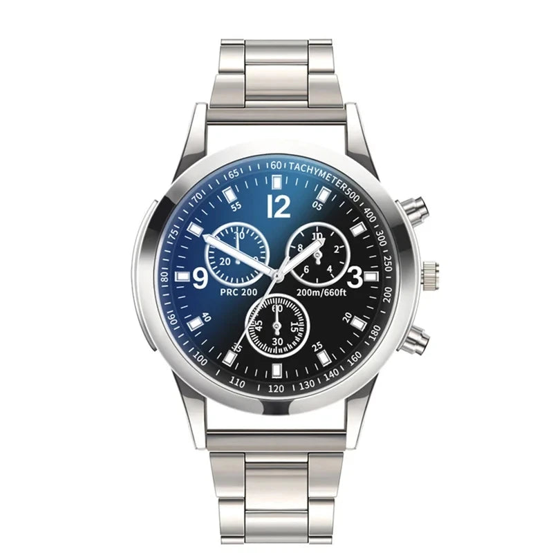 Men's Stainless Steel Luxury Quartz Watch — Fashion Business Casual Wristwatch — view 7 of watches