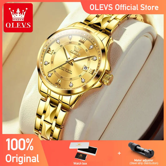 OLEVS Women's Gold Luxury Watch — Fashion Quartz Wristwatch — view 1 of watches