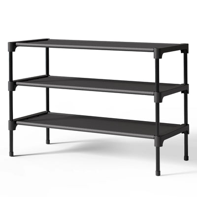3-Tier Non-Woven Shoe Rack, Closet Storage Shelf Organizer — product photo 1