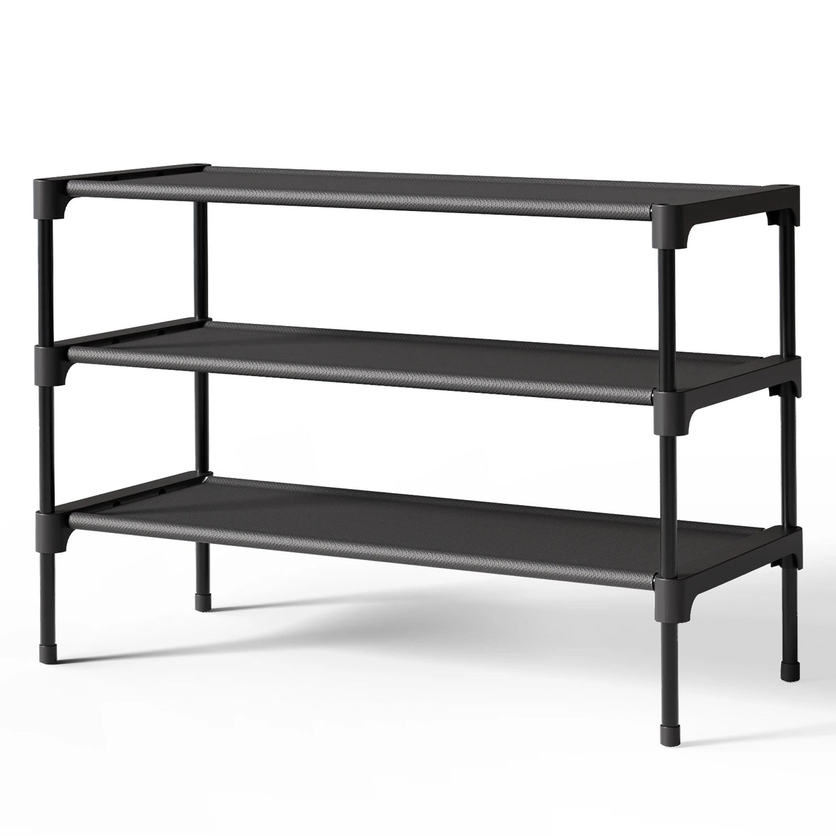 3-Tier Non-Woven Shoe Rack, Closet Storage Shelf Organizer — product photo 1