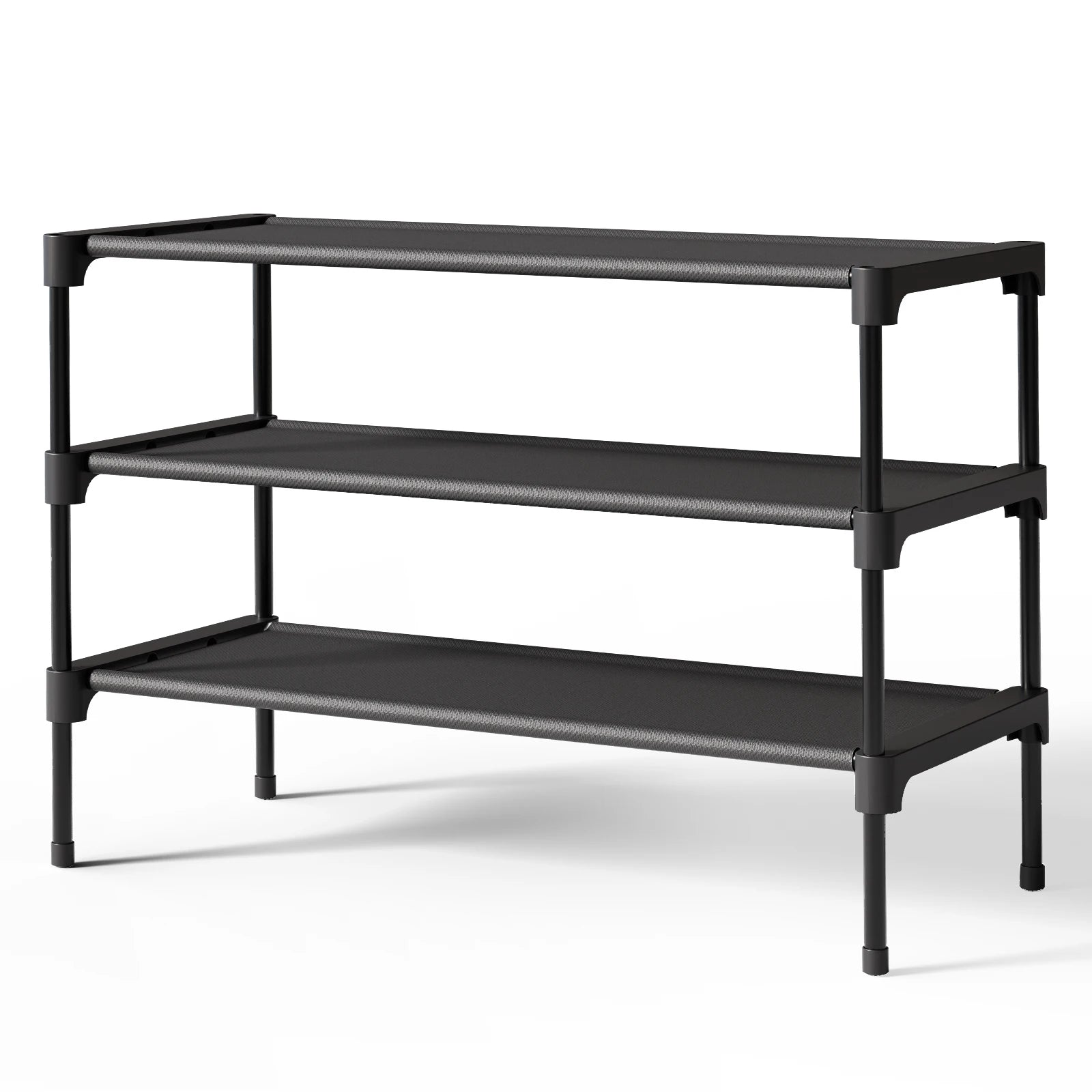 3-Tier Non-Woven Shoe Rack, Closet Storage Shelf Organizer — product photo 1