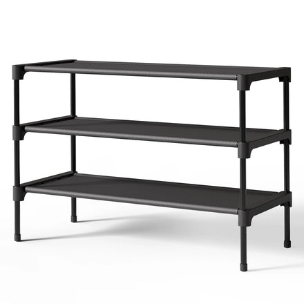 3-Tier Non-Woven Shoe Rack, Closet Storage Shelf Organizer — product photo 1