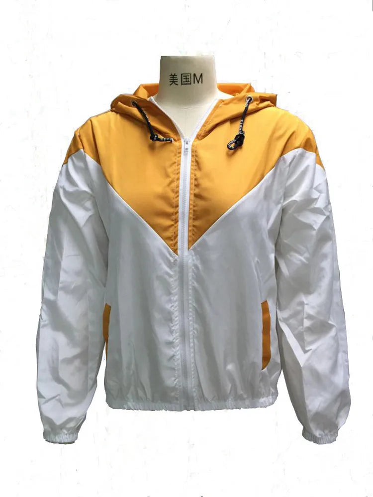 Women’s Outdoor Hooded Zip Jacket — Lightweight Patchwork Skin-Suit Coat — view 13 of sports & fitness