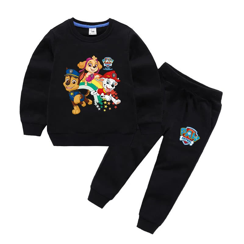 Paw Patrol Children Sets 2024 Autumn Boys/Girls Long sleeve t shirt Kids Kawaii Anime Clothing Sweatshirts and Pants Suits