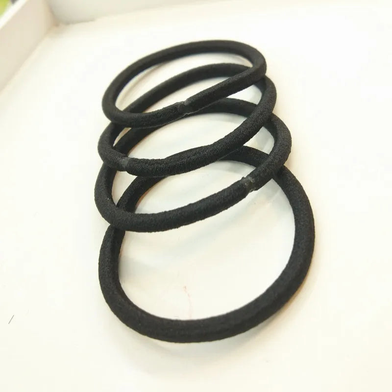 10/30/50pcs 4MM Black Ponytail Holder Elastic Hair Bands Scrunchies For Women Men Girl Lady Hairband Leagues Headband Accessory — view 5 of product