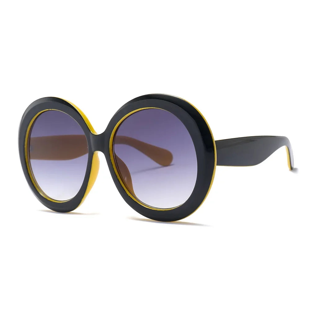 Oversized Round Sunglasses — Women's Gradient UV400 Retro Sun Glasses — view 11 of sunglasses