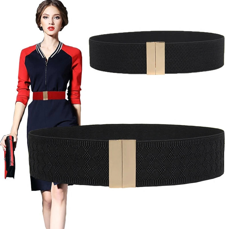 Belts Wide Elastic Women's Waist Belt — Cinch Coat & Dress Belt with Buckle — view 3 of belts