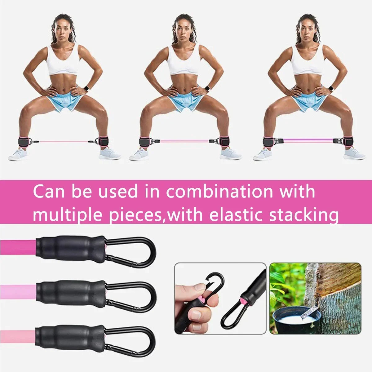 Resistance Bands — Ankle Strap Yoga Set, Elastic Fitness Loop Bands — view 4 of sports & fitness