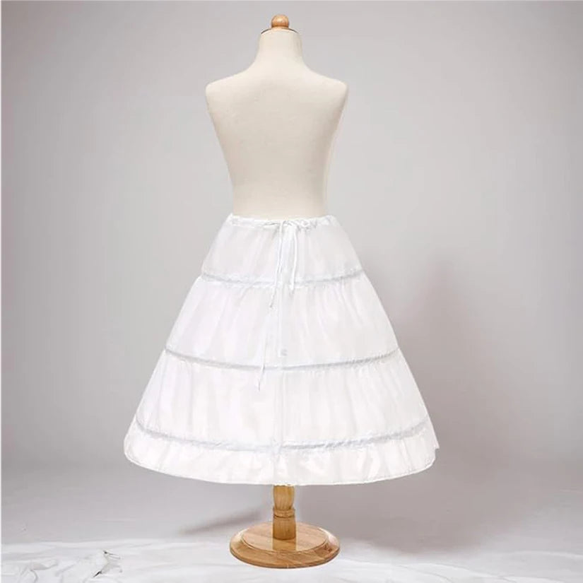 Girls 3-Hoop Petticoat - Flower Girl Crinoline Full Slip Skirt — view 4 of petticoats
