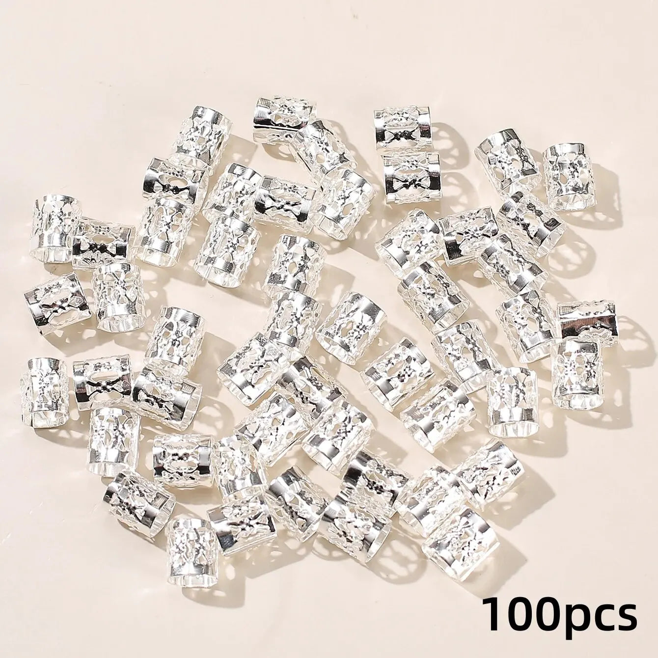 100pcs Dreadlock Hair Rings Adjustable Cuff Clip Hair Braids Loc Hair Jewelry for Braids Hairpin Girl Hair Accessorie Headwear